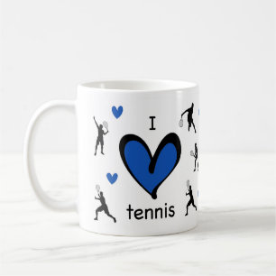Niedlich I Liebe Tennis Gemustert Kaffeetasse