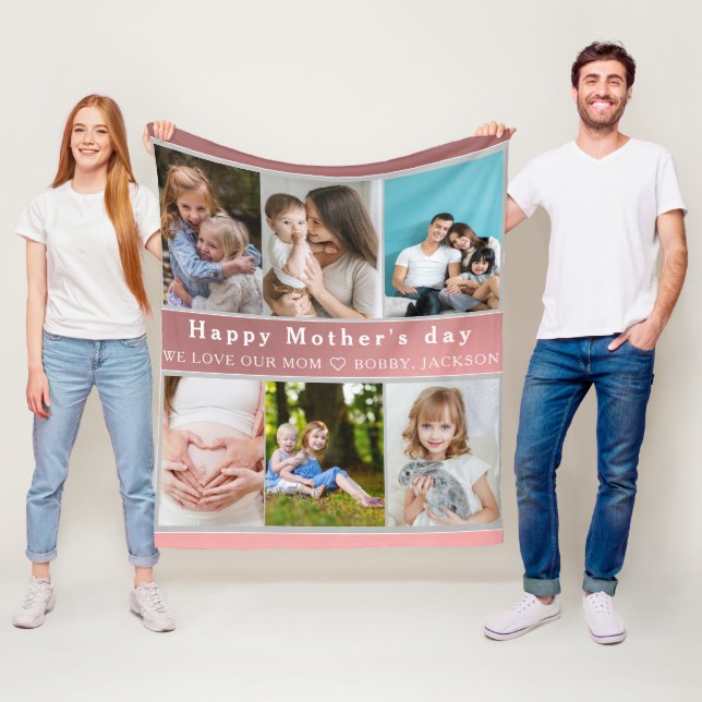 Niedlich I LIEBE YOU MAMA Happy Mother Day Foto Co Fleecedecke (Beispiel)