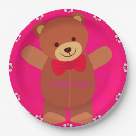 Niedlich I Liebe You Paper Tellers 9" Pappteller