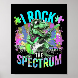 Niedlich I Rock the Spectrum Autism Vater Peace Li Poster