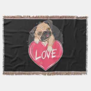 Niedlich I Steal Hearts Mops Valentine Day Gift Decke
