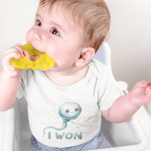 Niedlich "I Won" Sieg Sperm Cartoon Bodysuit Baby Strampler