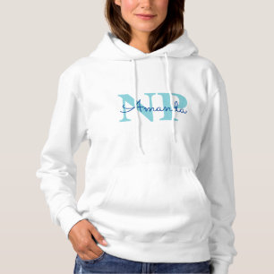 Niedlich Ice Blue Snowflake Personalisierter Name  Hoodie