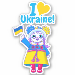 Niedlich "Ich habe Ukraine gehört!" Fundraising Vi Aufkleber