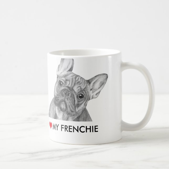Niedlich "ich Liebe meine Frenchie" Tasse (Rechts)