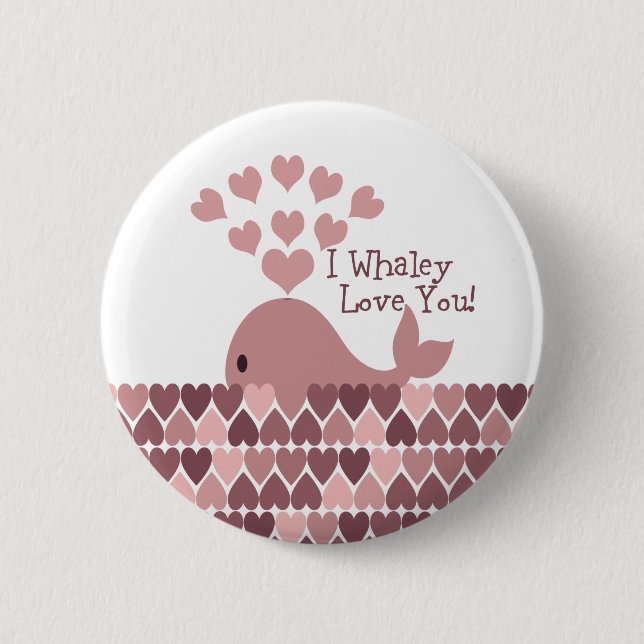 Niedlich Ich walke Liebe Sie! Design Button (Vorderseite)