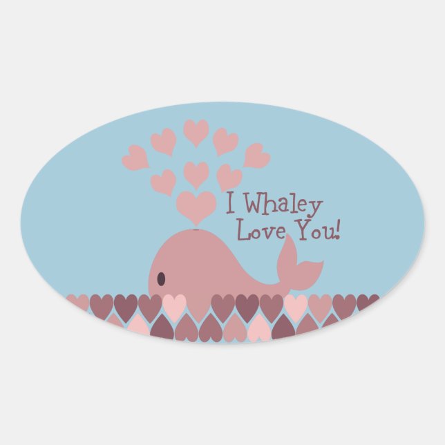 Niedlich Ich walke Liebe Sie! Design Ovaler Aufkleber (Vorderseite)