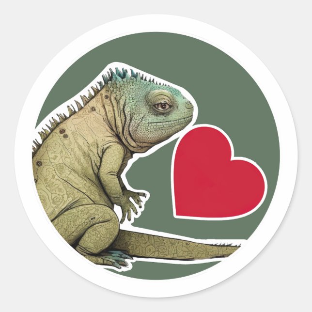 Niedlich Iguana Runder Aufkleber (Vorderseite)