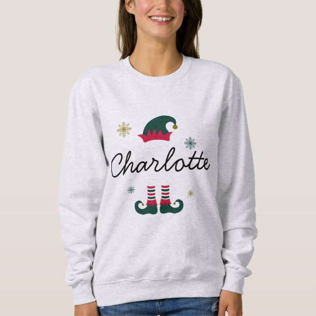 niedlich, Ihr Name Weihnachten Sweatshirt (Vorderseite)