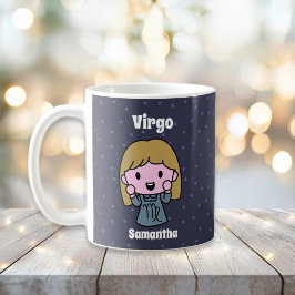 Niedlich Illustrierte Virgo Zodiac Personalisiert Kaffeetasse