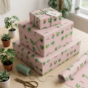 Niedlich Individuelle Name Pflanze Lover Geschenkpapier