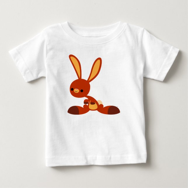 Niedlich interessierter Cartoon Rabbit Baby T - Sh Baby T-shirt (Vorderseite)