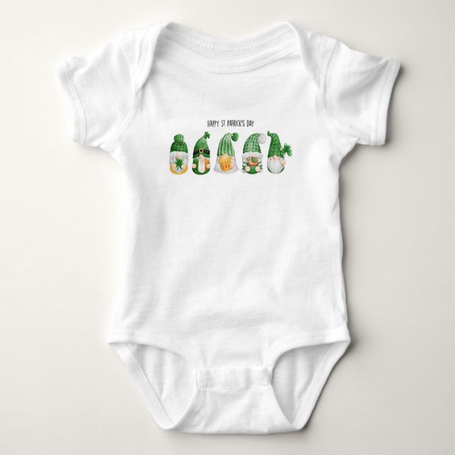 Niedlich Irish Gnomes St Patrick's Day Baby Bodysu Strampler (Vorderseite)