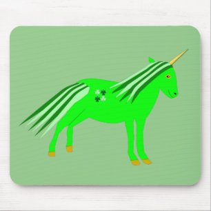 Niedlich Irish Green und Gold Unicorn Mousepad