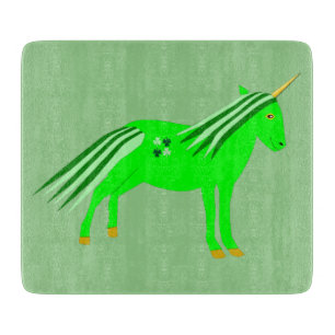 Niedlich Irish Green und Gold Unicorn Schneidebrett