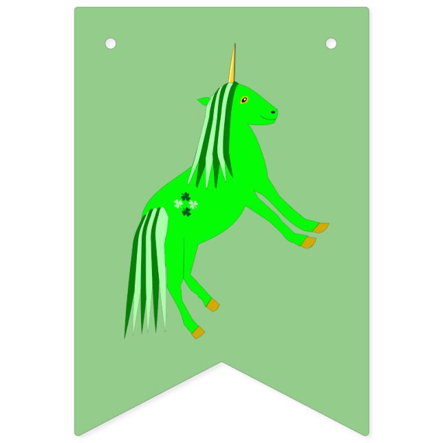 Niedlich Irish Green und Gold Unicorn Wimpelkette (Erste Fahne)