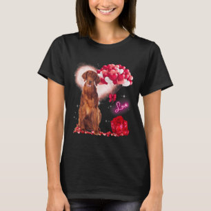 Niedlich Irish Setter Balloon Valentinstag Val T-Shirt