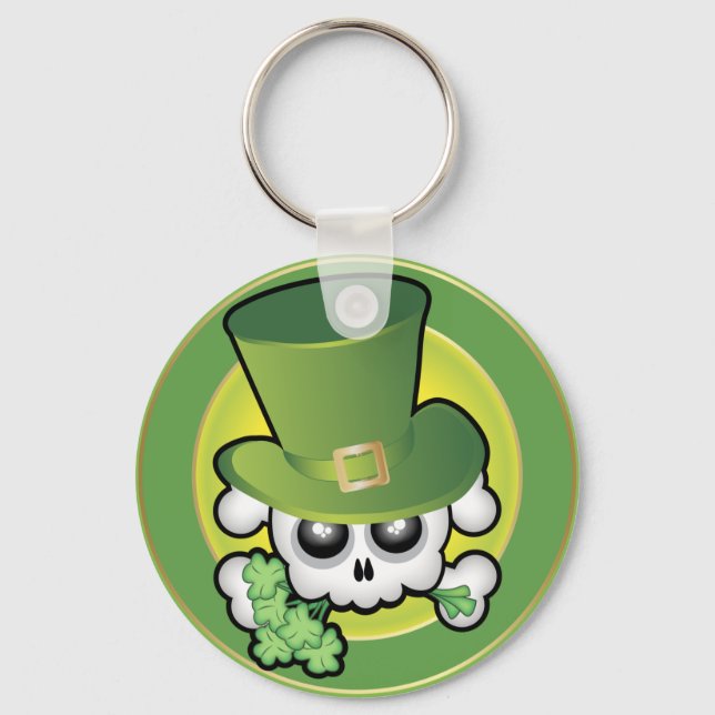 Niedlich Irish Skull Schlüsselanhänger (Vorderseite)