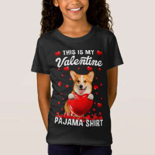 Niedlich ist dies mein Valentine Pajama Corgi Dog T-Shirt