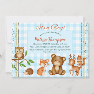 Niedlich ist es ein Boy Woodland Tiere Forest Frie Einladung