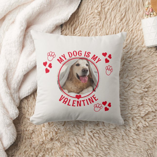 Niedlich IST MEIN HUND MEIN VALENTINISCHES Foto Kissen (Decke)