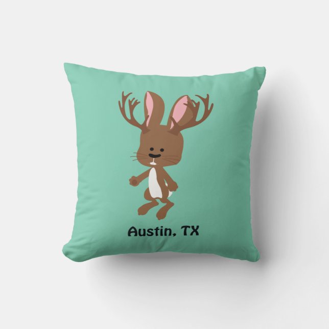 Niedlich Jackalope - Austin, Texas Kissen (Vorderseite)