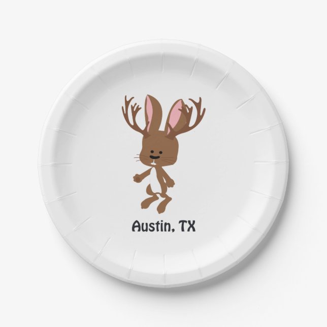 Niedlich Jackalope - Austin, Texas Pappteller (Vorderseite)