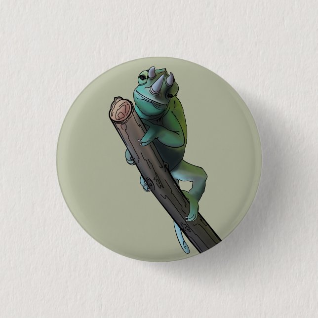 Niedlich Jackson's Chameleon Button (Vorderseite)