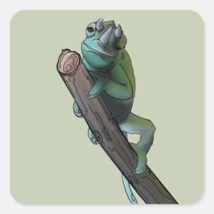 Niedlich Jackson's Chameleon Quadratischer Aufkleber