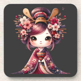 Niedlich Japanisch Geisha Getränkeuntersetzer