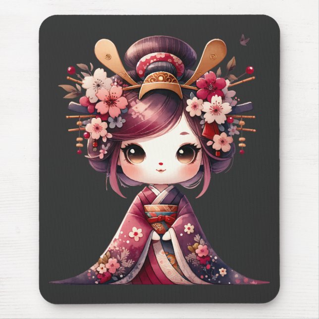 Niedlich Japanisch Geisha Mousepad (Vorne)