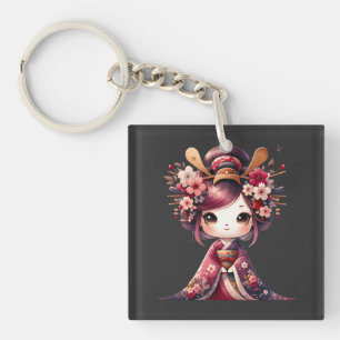 Niedlich Japanisch Geisha Schlüsselanhänger