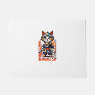 Niedlich Japanisch Samurai Ninja Cat Kawaii Shirt Fußmatte