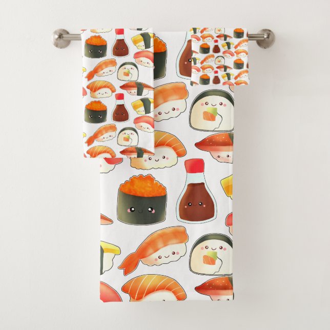 Niedlich Japanisch Sushi Badhandtuch Set (Insitu)