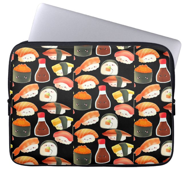 Niedlich Japanisch Sushi Laptopschutzhülle (Vorderseite)