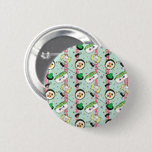 Niedlich Japanisch Sushi Lover Golfing Pattern Button