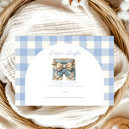 Niedlich Jean Baby Denim Baby Shower Diapper Raffl Begleitkarte