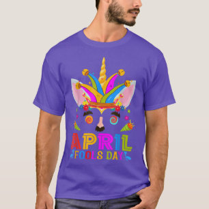 Niedlich Jester Prankster Unicorn April Fool's Day T-Shirt