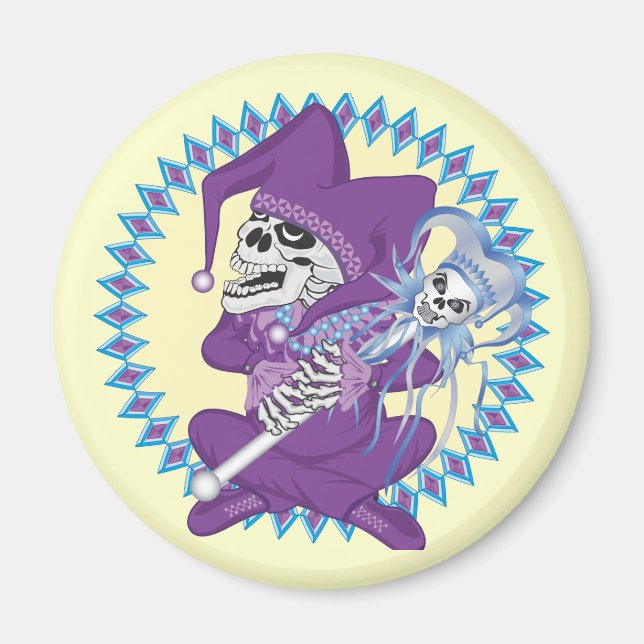 Niedlich Jester Skull Magnet (Vorne)