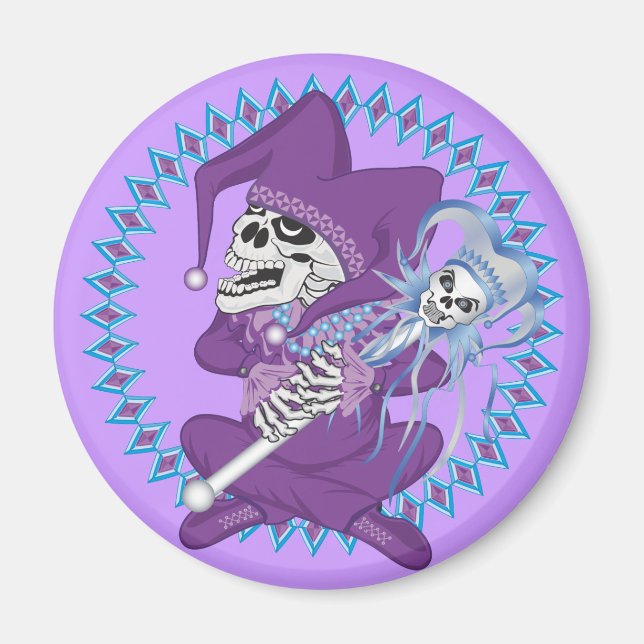 Niedlich Jester Skull Magnet (Vorne)