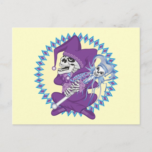 Niedlich Jester Skull Postkarte (Vorderseite)