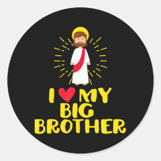 Niedlich Jesus Christus Ich Liebe mein großer Brud Runder Aufkleber
