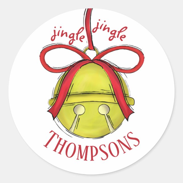 Niedlich Jingle Der ganze Weg zum Whimsical Urlaub Runder Aufkleber (Vorderseite)