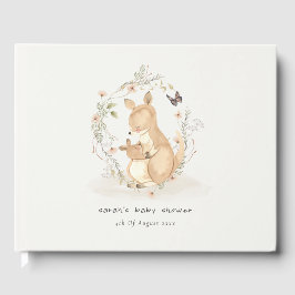 Niedlich Joey Mama Kangaroo Floral Wreath Baby Sho Gästebuch