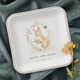 Niedlich Joey Mama Kangaroo Floral Wreath Baby Sho Pappteller