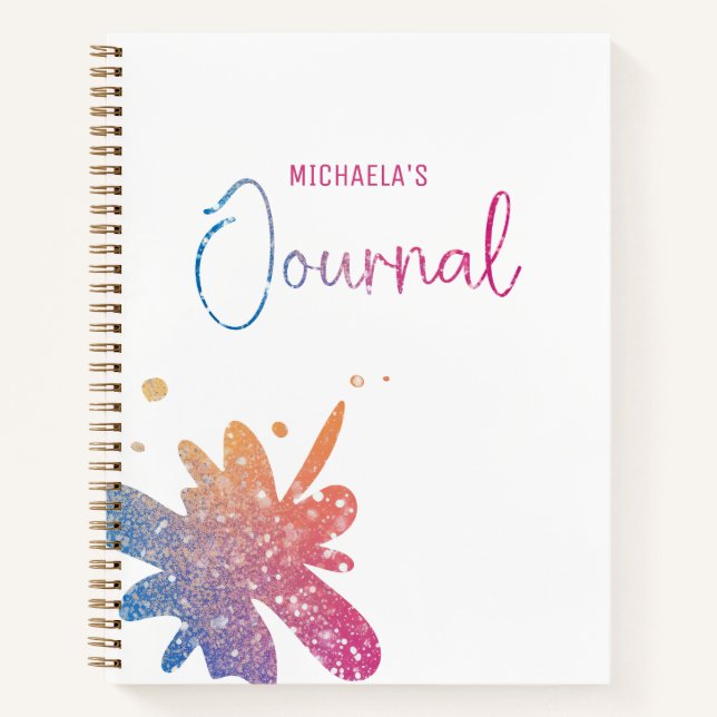 Niedlich Journal Glitzer Spritzer Notebook Notizbuch (Vorderseite)