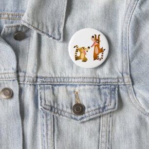 Niedlich Joyful Cartoon Coatimundis Button