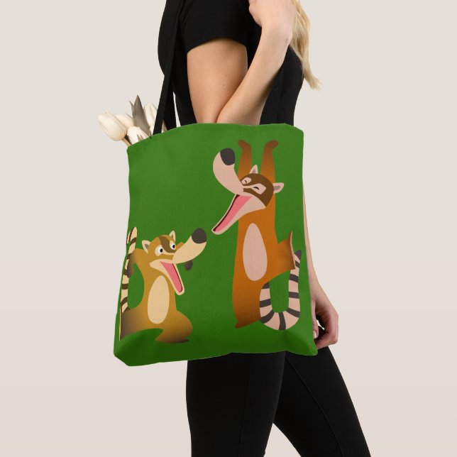 Niedlich Joyful Cartoon Coatimundis Tasche (Von Nahem)