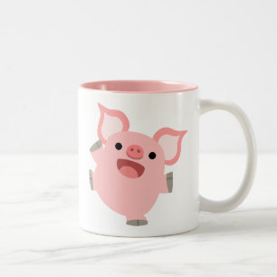 Niedlich Joyous Cartoon Pig Zweifarbige Tasse