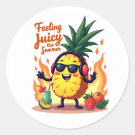 Niedlich Juicy Ananas Sommeraufkleber Runder Aufkleber